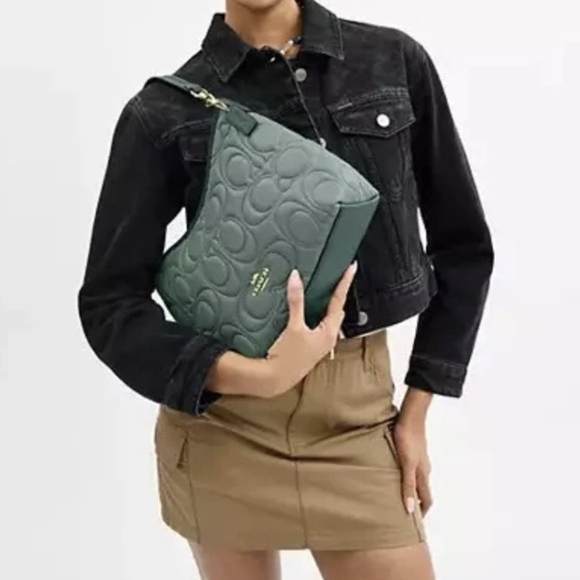 Coach Laurel Sage Embossed Shoulder Bag